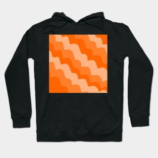 Orange wavy ocean waves gradient Hoodie